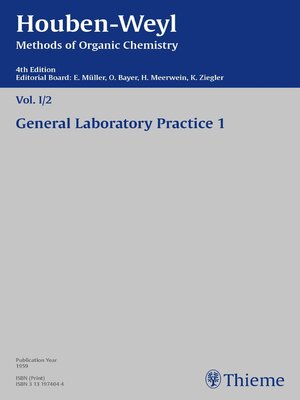 cover image of Houben-Weyl Methods of Organic Chemistry Volume I/2